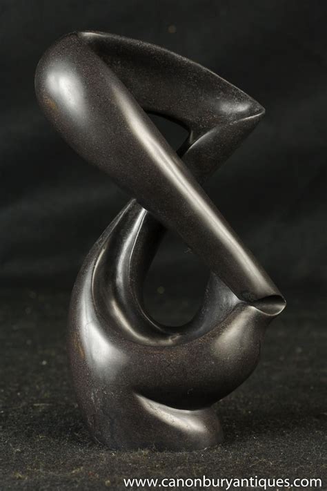 Black Marble Abstract Art Sculpture Modernist Carved Figurine