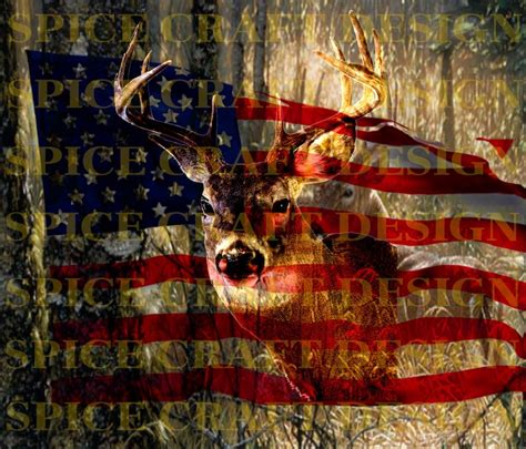 Deer And Flag American Flag Hunting Skinny Tumbler Wrap Etsy