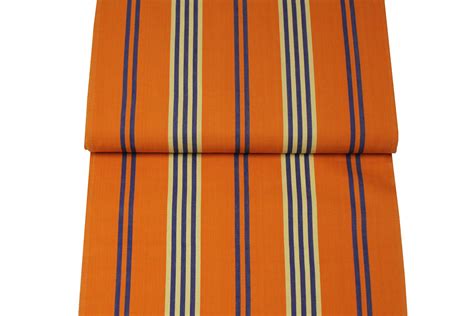 Retro Orange Deckchair Canvas Vintage Archive Striped Fabrics