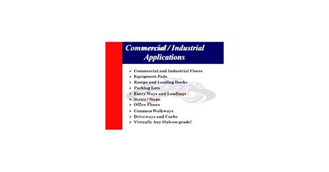 Commercial Applications Crc Concrete Raising Corp