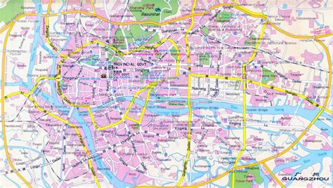 Large Road Map Of Guangzhou City Guangzhou Large Road Map Vidiani