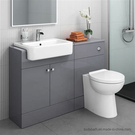 White vanity unit basin sink toilet bathroom cabinets combined with water tank. China Bathroom Toilet and Furniture Storage Vanity Unit ...