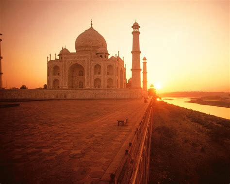Sunset At The Taj Mahal India Hd Wallpapers