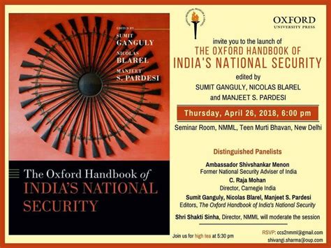 Book Launch The Oxford Handbook Of Indias National