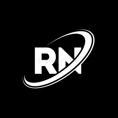 Rn R N Letter Logo Design Initial Letter Rn Linked Circle Uppercase