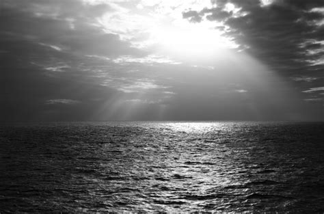 Free Images Sea Coast Ocean Horizon Light Cloud Black And White