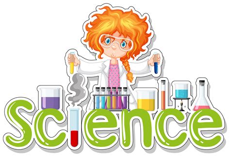 Science Word Design with Female Student 696142 Vector Art at Vecteezy