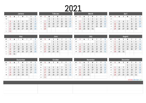 2021 Calendar With Holidays Printable 365 Days Printable Calendar