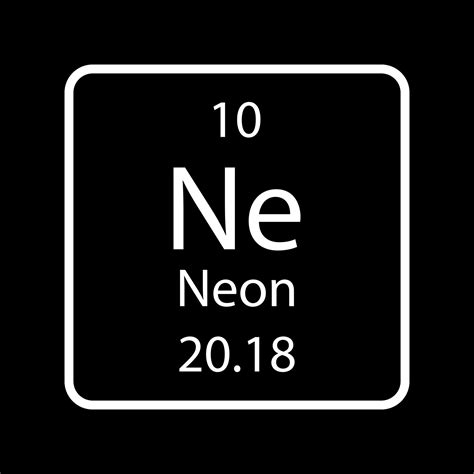 Símbolo De Neón Elemento Químico De La Tabla Periódica Ilustración