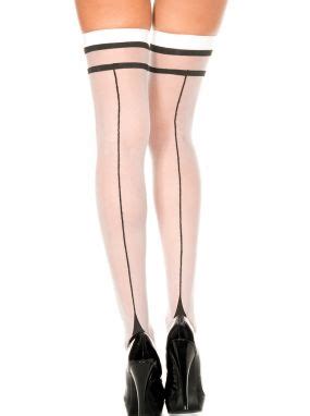 Black Fishnet Lace Top Stay Up Thigh Highs With Back Seam Bow Accents