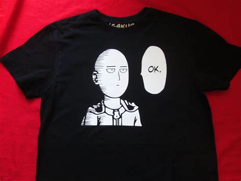 One Punch Man Saitama Okay Anime T Shirt Anime Mens Tshirts Mens Graphic Tshirt