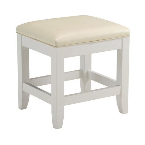 Shop Home Styles 19 In H White Rectangular Makeup Vanity Stool At