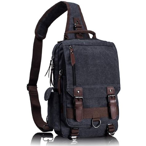 Canvas Messenger Bag For Men Laptop Sling Backpack Cross Body Shoulder