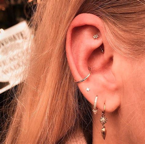 Ear Curation On Instagram Rook Conch And Triple Lobe Piercings