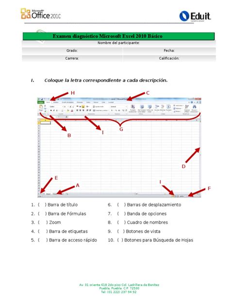 Examen Excel Basico Pdf Microsoft Excel Software