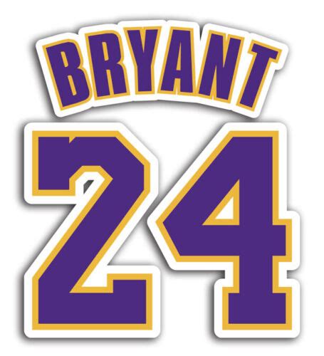 Lakers Kobe Bryant 24 Sticker Basketball Decals Nba Truck Laptop Glass