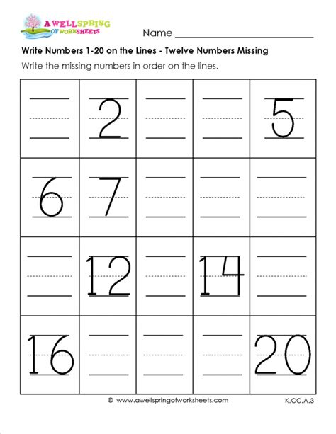 Counting Worksheets 1 20 Pdf Kidsworksheetfun