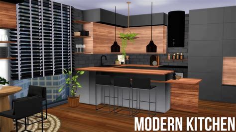 Modern Ombre Kitchen Cc Links The Sims 4 Speed Build Youtube