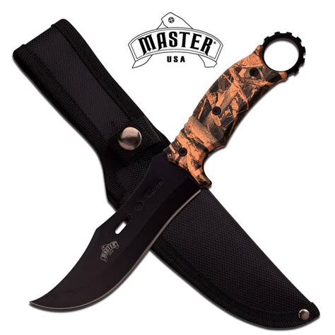 Master Usa 9 Inch Overall Length Forest Camo Fixed Blade Kni