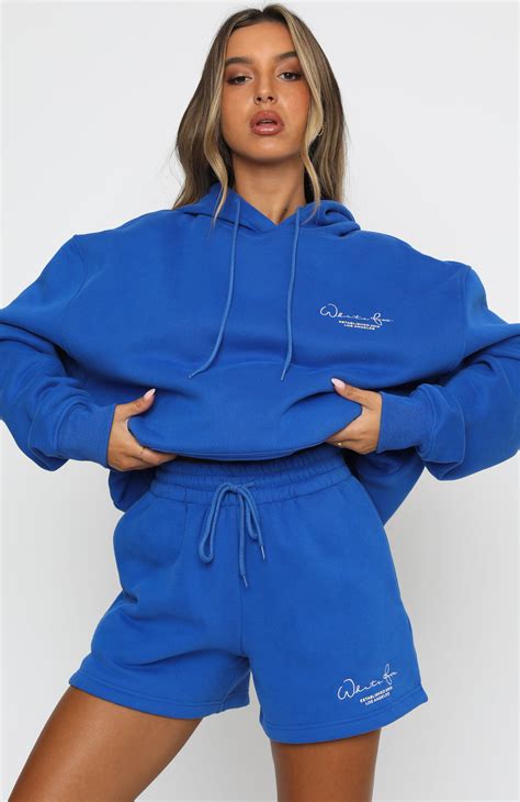 Set The Standard Hoodie Electric Blue White Fox Boutique Us