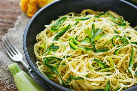 Garlicky Spaghetti And Zucchini Noodles The Vegan Atlas
