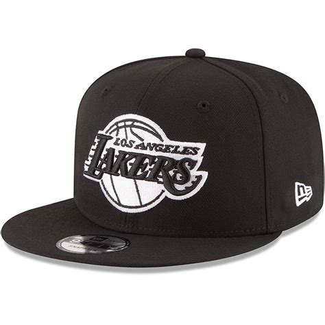 New Era Los Angeles Lakers Black Black And White Logo 9fifty Adjustable