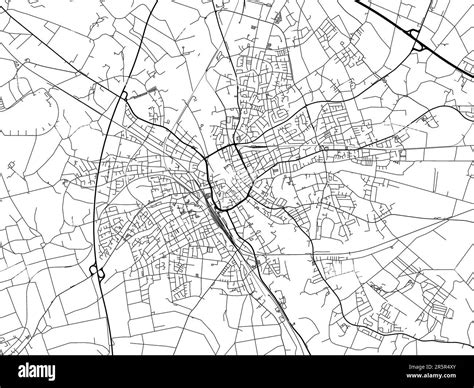 Vector Road Map Of The City Of Rheine In Germany On A White Background