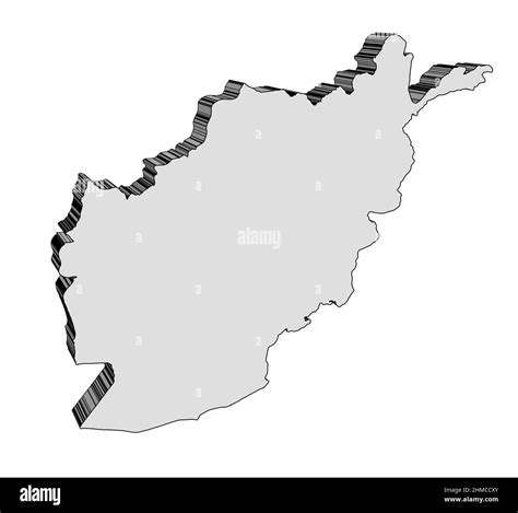 Outline Map Of Afghanistan In 3d Render Silhouette Stock Photo Alamy