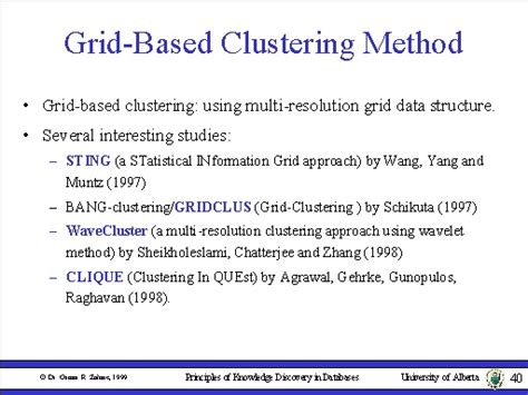 Grid Based Clustering Method
