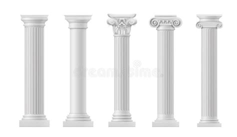 Antique Columns And Pillars Roman Architecture Stock Illustration