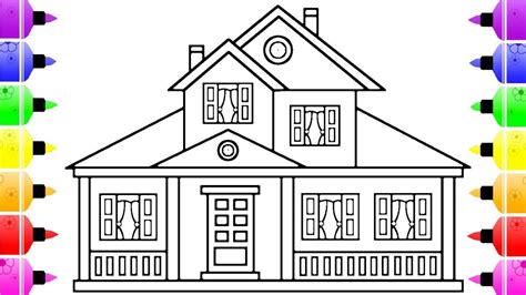 How To Draw A House Coloring Book With Colored Marker Theme Loader