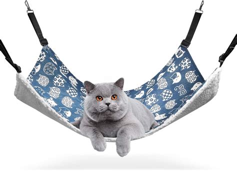 Comsaf Reversible Cat Hammock Breathable Pet Cage Hammock With