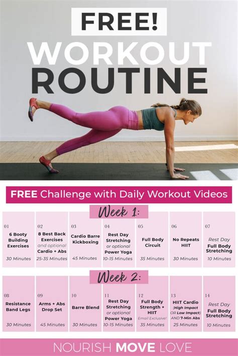 FREE 14-Day Full Body Workout Plan for Women | Nourish Move Love