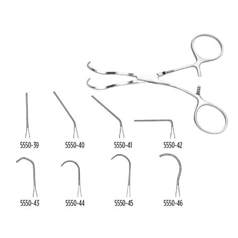 Neonatal Vascular Clamp Curved Shanks Angled Jaws 50 Degrees 5 12