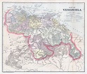 Large scale old political map of Venezuela with relief - 1900 ...