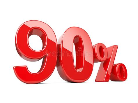 Ninety Red Percent Symbol 90 Percentage Rate Special Offer Di Stock