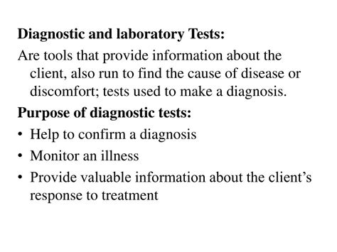 Ppt Diagnostic Tests Powerpoint Presentation Free Download Id210922