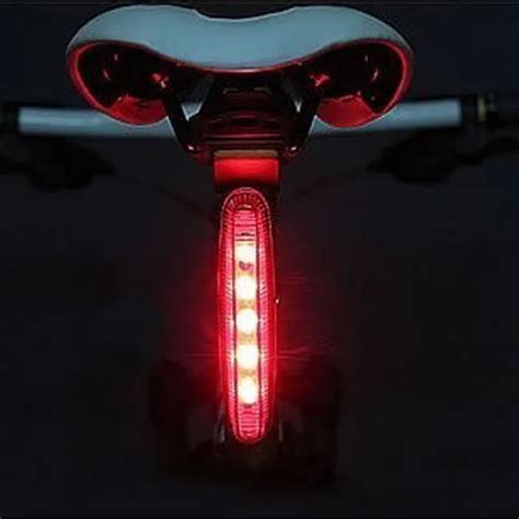 Bike Warning Flashing Lights Bicycle 5 Led Rear Tail Light Cycling Red Light Mtb Bike Safety