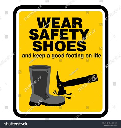Wear Safety Shoes Keep Good Footing Stock Vector Royalty Free 2133680837