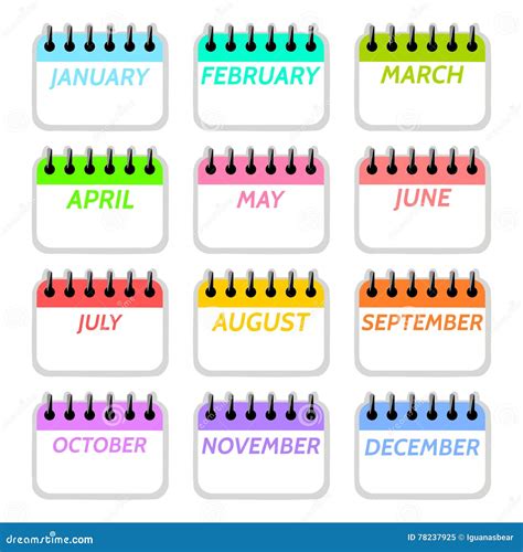 Months Of The Year Calendar Clipart