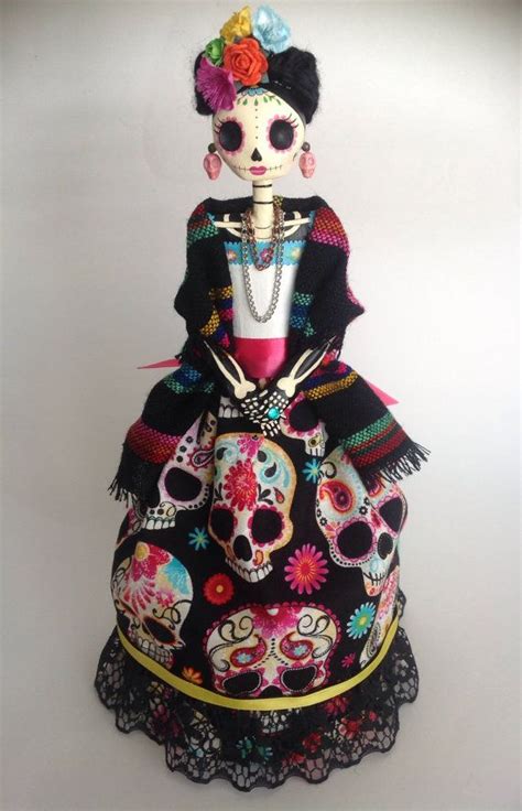 Catrina Paper Mache Doll Mexican Folklore Day Of By Lacasaroja