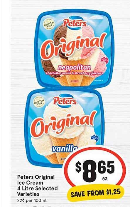 Peters Original Ice Cream 4 Litre Offer At Iga Au