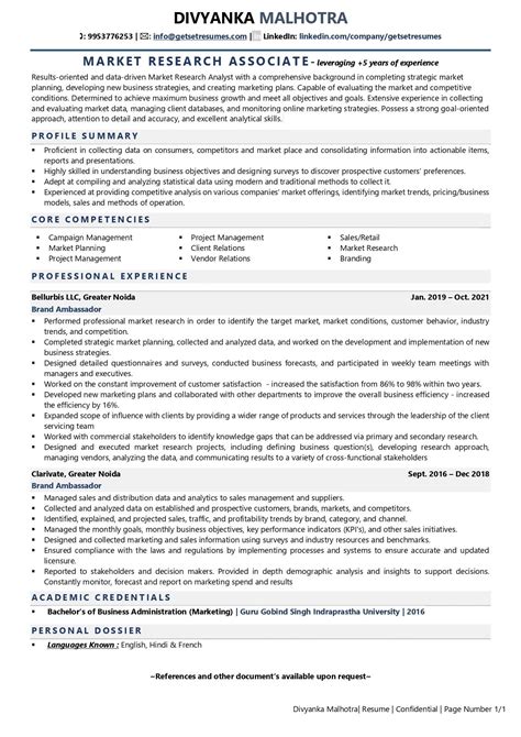 Market Research Associate Resume Examples And Template With Job Winning