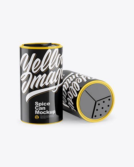 Download Two Glossy Spice Cans Mockup in Tube Mockups on Yellow Images Object Mockups | Mockup free psd ...