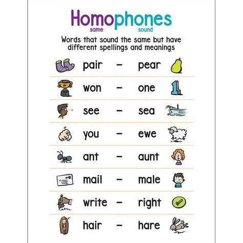Anchor Chart Homophones Grammar Anchor Charts English Grammar