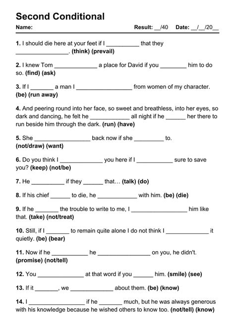 Second Conditional Exercises Pdf