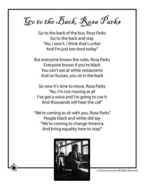 Kids Poem Rosa Parks Black History Month Woo Jr Kids Activities