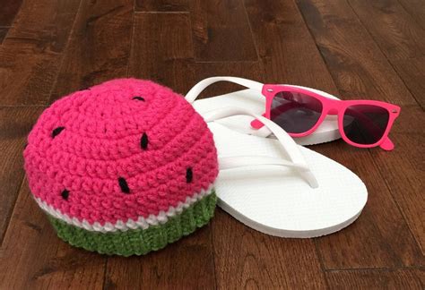 Watermelon Crochet Hat Photo Prop Summertime Hat T Etsy