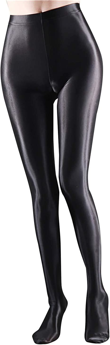 Agoky Womens Shiny Oil Pantyhose Stockings Ultra Tights Socks Footed Leggings Dancewear