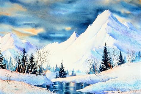 Mountains Winter Landscape Landscape Paintings Mountain Landscape